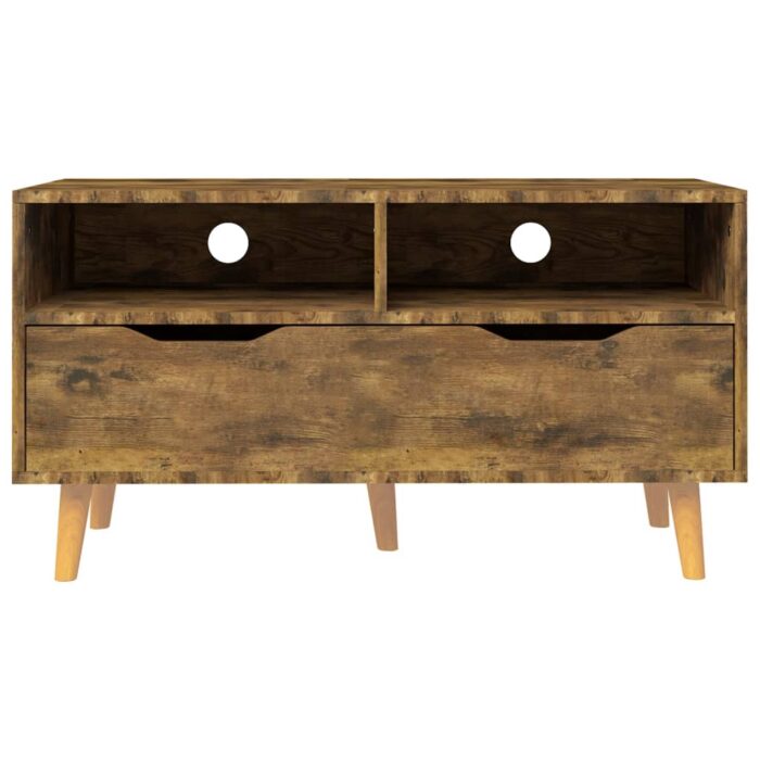 Meuble TV chêne fumé 90x40x48,5 cm bois d'ingénierie – Image 3