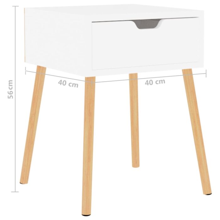 Tables de chevet 2 pcs Blanc 40x40x56 cm Bois d'ingénierie – Image 8