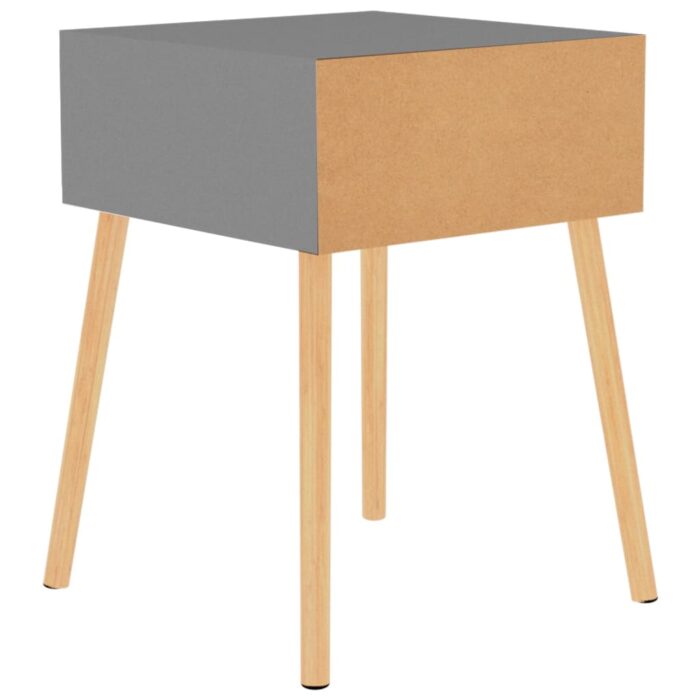 Tables de chevet 2 pcs Gris 40x40x56 cm Bois d'ingénierie – Image 3