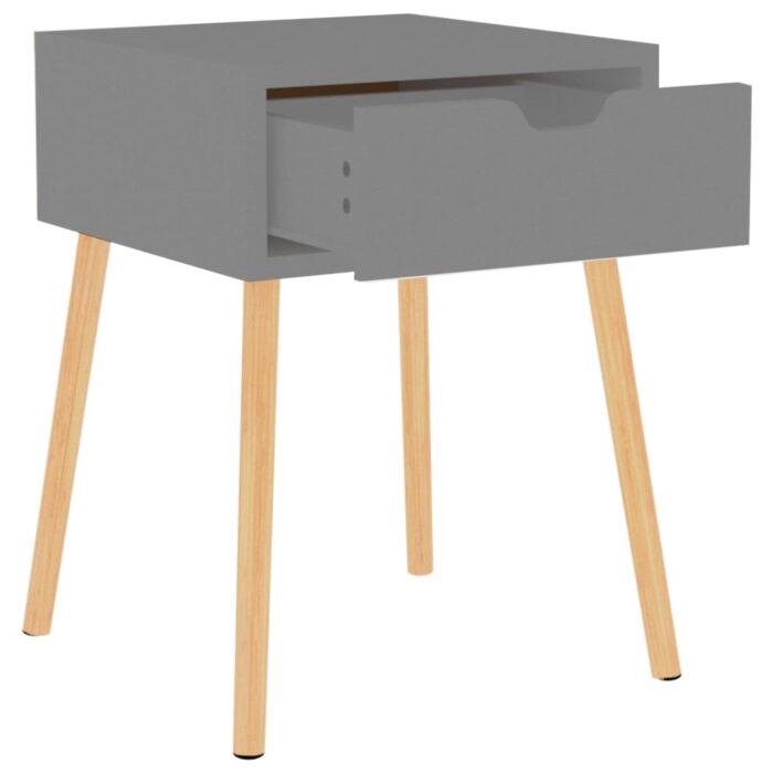 Tables de chevet 2 pcs Gris 40x40x56 cm Bois d'ingénierie – Image 4