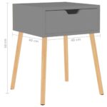 Tables de chevet 2 pcs Gris 40x40x56 cm Bois d'ingénierie – Image 8