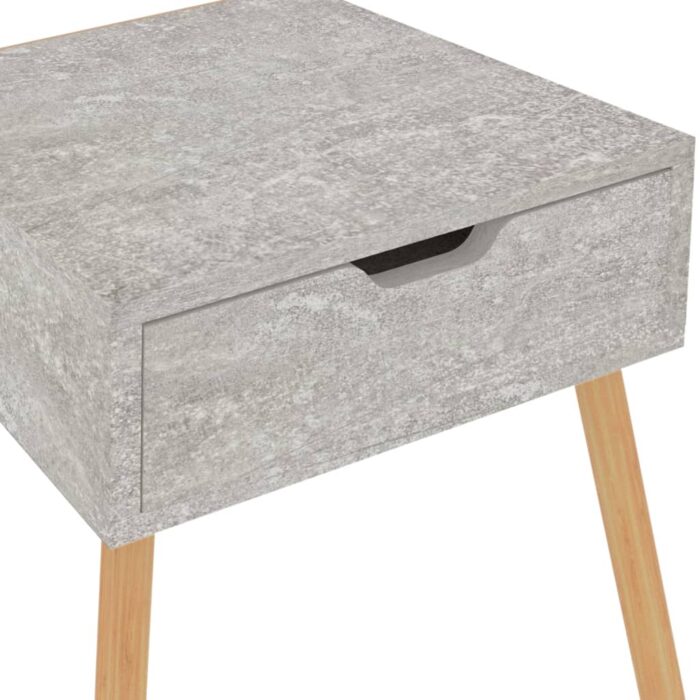 Table de chevet Gris béton 40x40x56 cm Bois d'ingénierie – Image 7