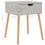 Table de chevet Gris béton 40x40x56 cm Bois d'ingénierie – Image 8
