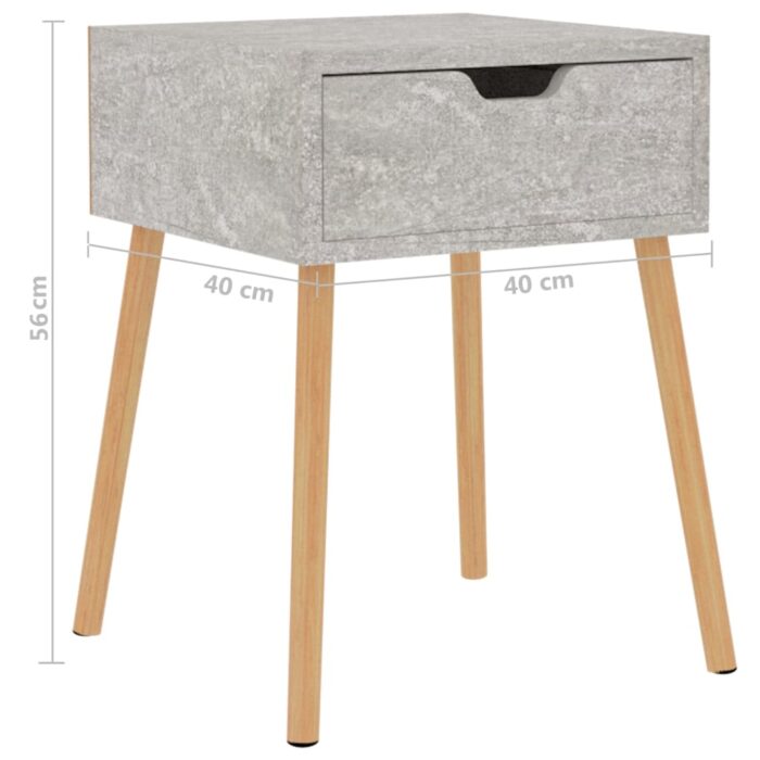 Table de chevet Gris béton 40x40x56 cm Bois d'ingénierie – Image 8