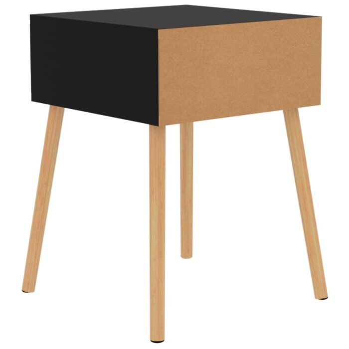 Table de chevet Noir brillant 40x40x56 cm Bois d'ingénierie – Image 3