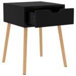 Table de chevet Noir brillant 40x40x56 cm Bois d'ingénierie – Image 4