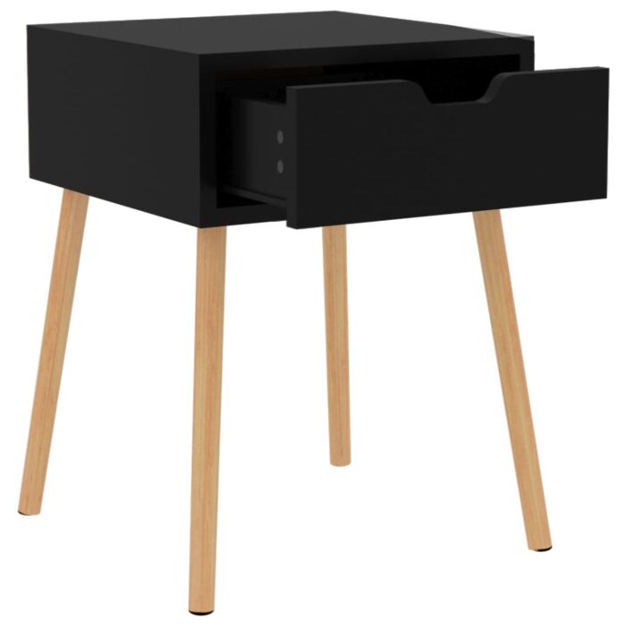 Table de chevet Noir brillant 40x40x56 cm Bois d'ingénierie – Image 4