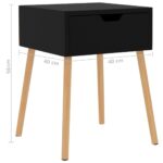 Table de chevet Noir brillant 40x40x56 cm Bois d'ingénierie – Image 8