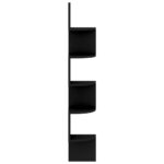 Étagère d'angle murale noir 19x19x123 cm bois d'ingénierie – Image 2