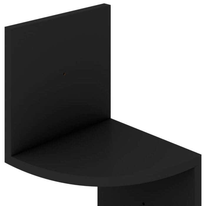Étagère d'angle murale noir 19x19x123 cm bois d'ingénierie – Image 4