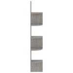 Étagère d'angle murale gris béton 19x19x123cm bois d'ingénierie – Image 2