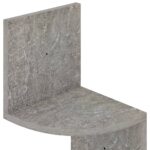 Étagère d'angle murale gris béton 19x19x123cm bois d'ingénierie – Image 4