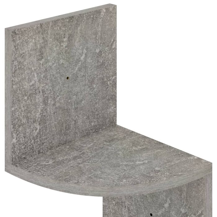 Étagère d'angle murale gris béton 19x19x123cm bois d'ingénierie – Image 4