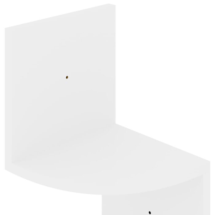 Étagère d'angle murale blanc brillant 19x19x123 cm – Image 4