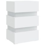 Table de chevet à LED blanc 45x35x67 cm bois d'ingénierie – Image 5