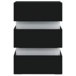 Table de chevet à LED Noir 45x35x67 cm Bois d'ingénierie – Image 6
