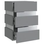 Table de chevet à LED Gris 45x35x67 cm Bois d'ingénierie – Image 8