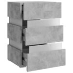 Table de chevet à LED gris béton 45x35x67 cm bois d'ingénierie – Image 8