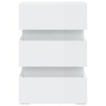 Table de chevet à LED blanc brillant 45x35x67 cm – Image 6