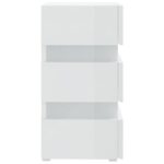 Table de chevet à LED blanc brillant 45x35x67 cm – Image 7