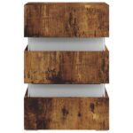 Table de chevet à LED chêne fumé 45x35x67 cm bois d'ingénierie – Image 7