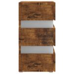 Table de chevet à LED chêne fumé 45x35x67 cm bois d'ingénierie – Image 8