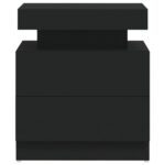 Table de chevet Noir 45x35x52 cm Aggloméré – Image 2