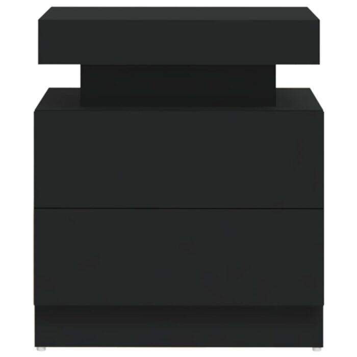 Table de chevet Noir 45x35x52 cm Aggloméré – Image 2