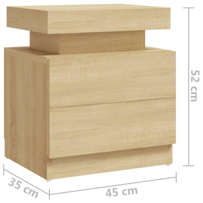 Table de chevet Chêne sonoma 45x35x52 cm Bois d'ingénierie – Image 5