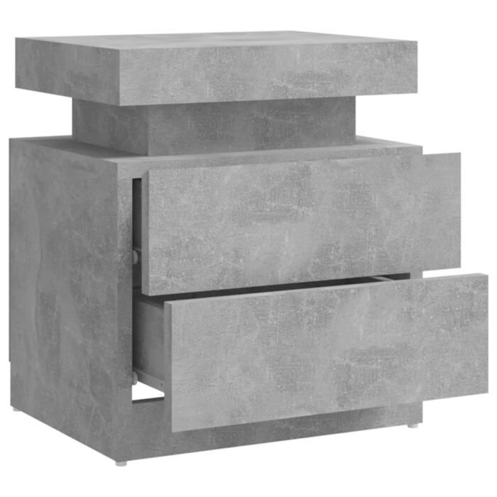 Table de chevet Gris béton 45x35x52 cm Bois d'ingénierie – Image 4