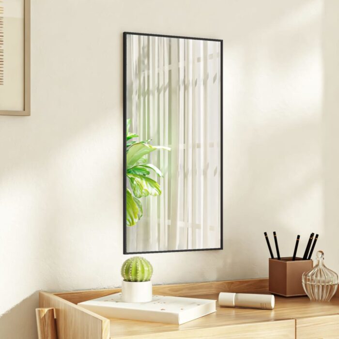 Miroir de porte Noir 30x60 cm Verre et aluminium – Image 1