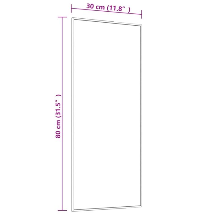 Miroir de porte Noir 30x80 cm Verre et aluminium – Image 2
