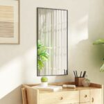 Miroir de porte Noir 40x80 cm Verre et aluminium