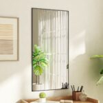 Miroir de porte Noir 50x100 cm Verre et aluminium