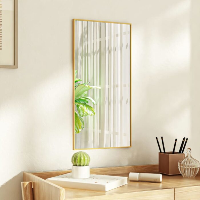 Miroir de porte Doré 30x60 cm Verre et aluminium – Image 1