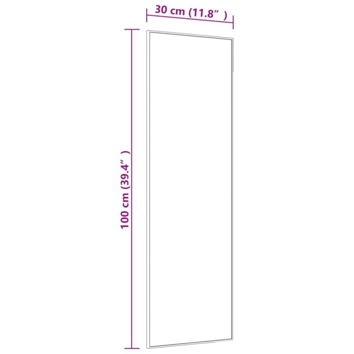 Miroir de porte Doré 30x100 cm Verre et aluminium – Image 2