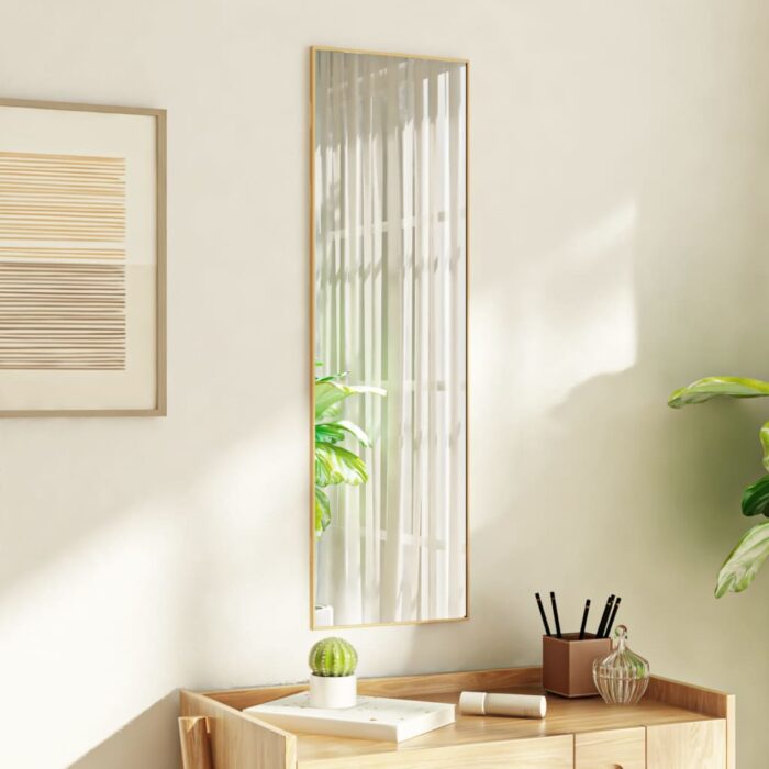 Miroir de porte Doré 30x100 cm Verre et aluminium – Image 1