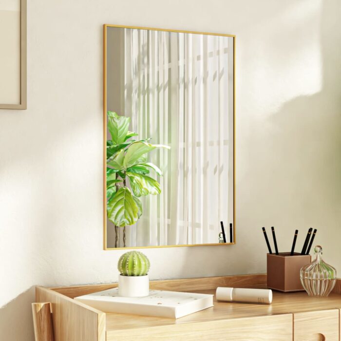 Miroir de porte Doré 40x60 cm Verre et aluminium – Image 1