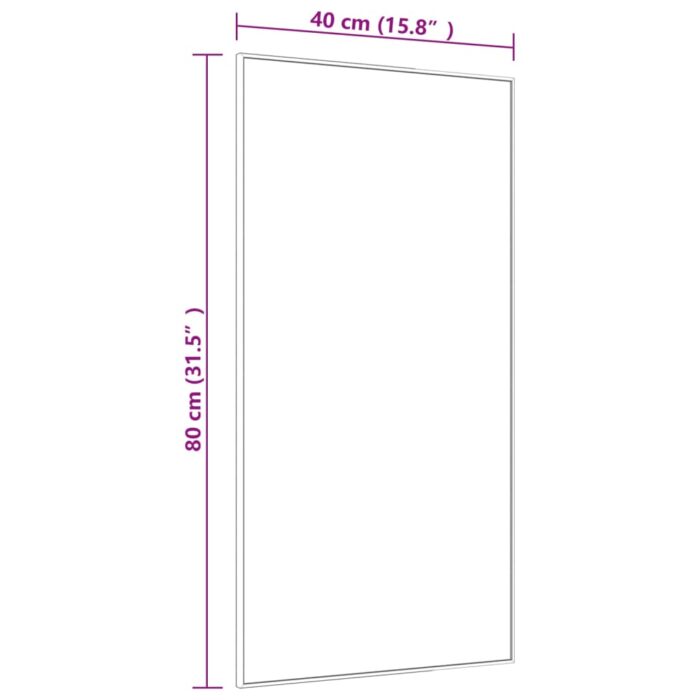 Miroir de porte Doré 40x80 cm Verre et aluminium – Image 2