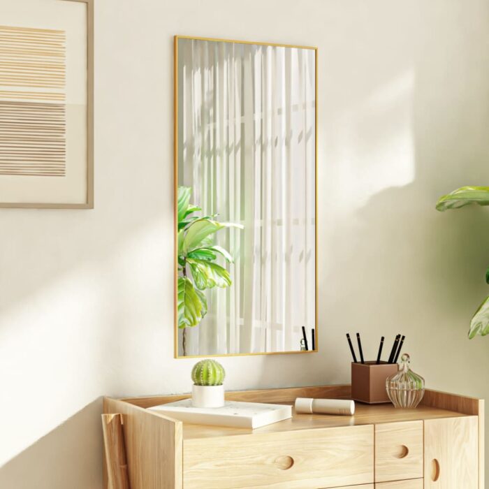 Miroir de porte Doré 40x80 cm Verre et aluminium – Image 1