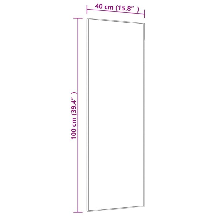 Miroir de porte Doré 40x100 cm Verre et aluminium – Image 2