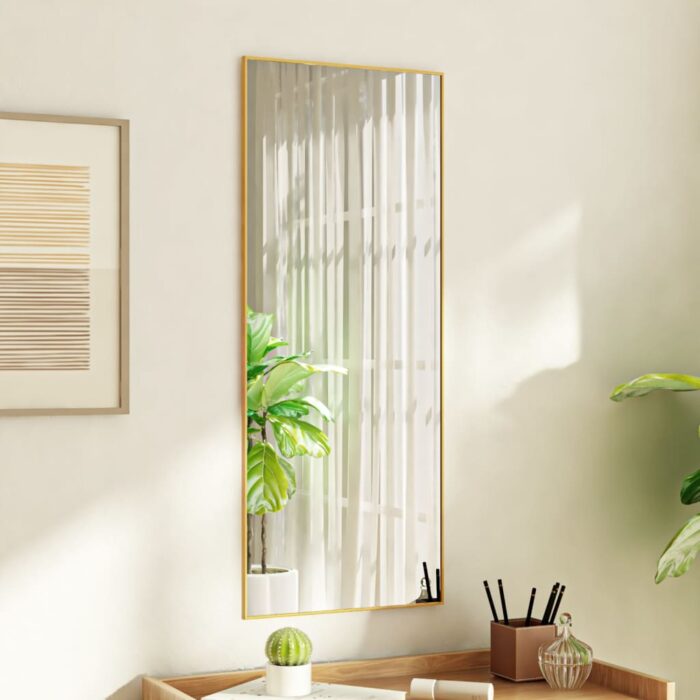 Miroir de porte Doré 40x100 cm Verre et aluminium – Image 1