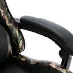Fauteuil de jeux vidéo Noir et camouflage Similicuir – Image 7