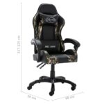 Fauteuil de jeux vidéo Noir et camouflage Similicuir – Image 9
