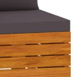 Canapé de jardin 2 places avec coussins Bois d'acacia massif – Image 5