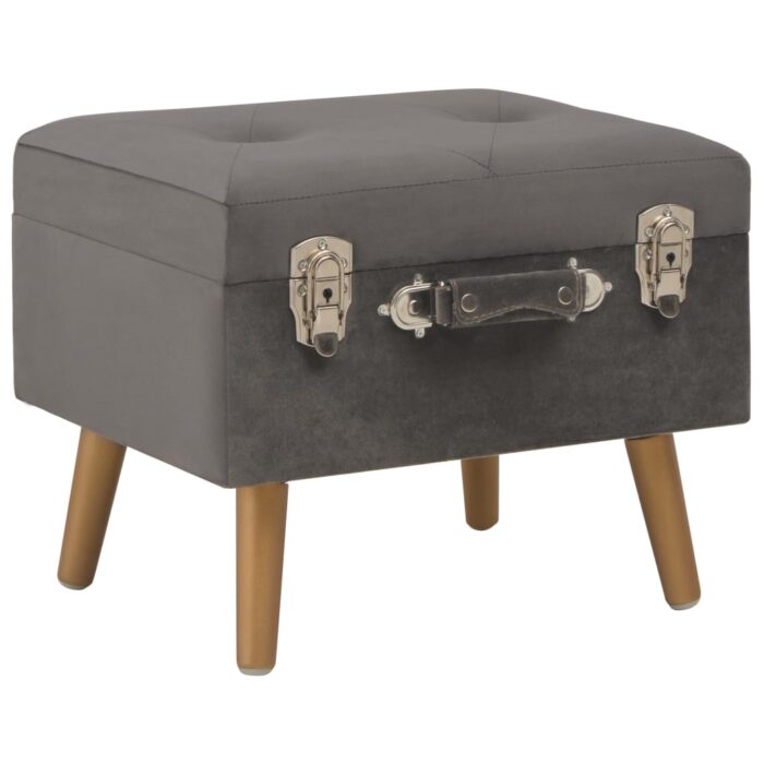 Tabouret de rangement 40 cm Gris Velours – Image 1