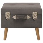 Tabouret de rangement 40 cm Gris Velours – Image 2