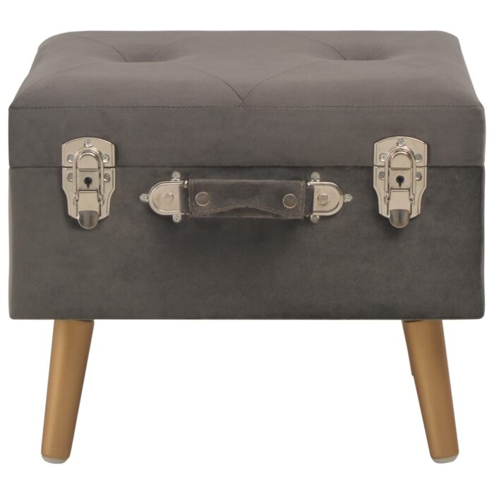 Tabouret de rangement 40 cm Gris Velours – Image 2