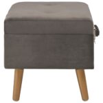 Tabouret de rangement 40 cm Gris Velours – Image 4