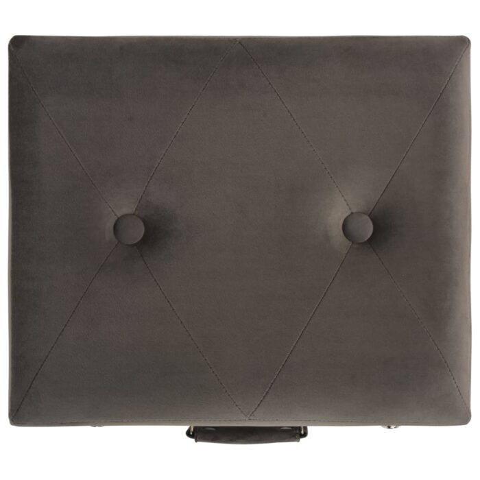 Tabouret de rangement 40 cm Gris Velours – Image 5